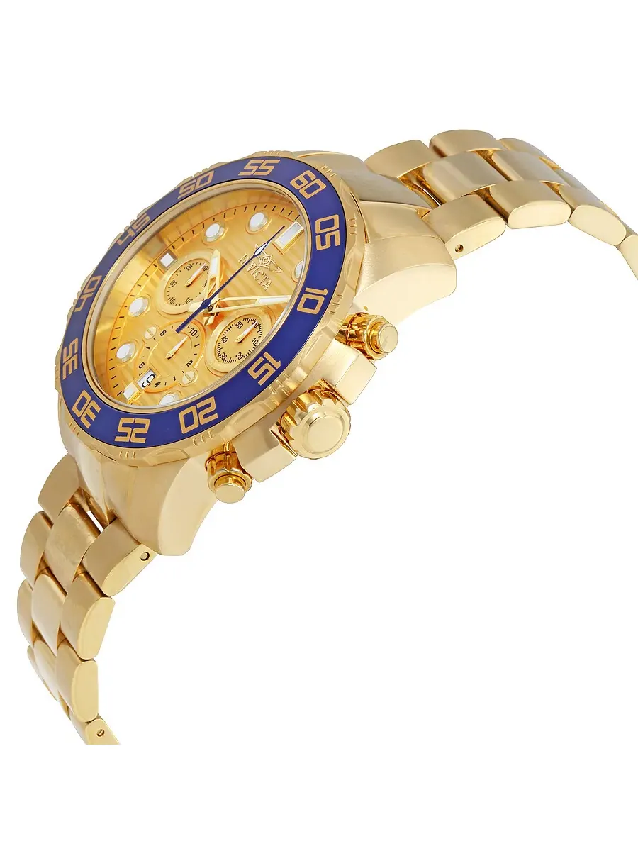 Мужские часы Invicta Pro Diver Chronograph с золотым циферблатом 22227 — изображение 2 из 3, оттенок желтый золотистый