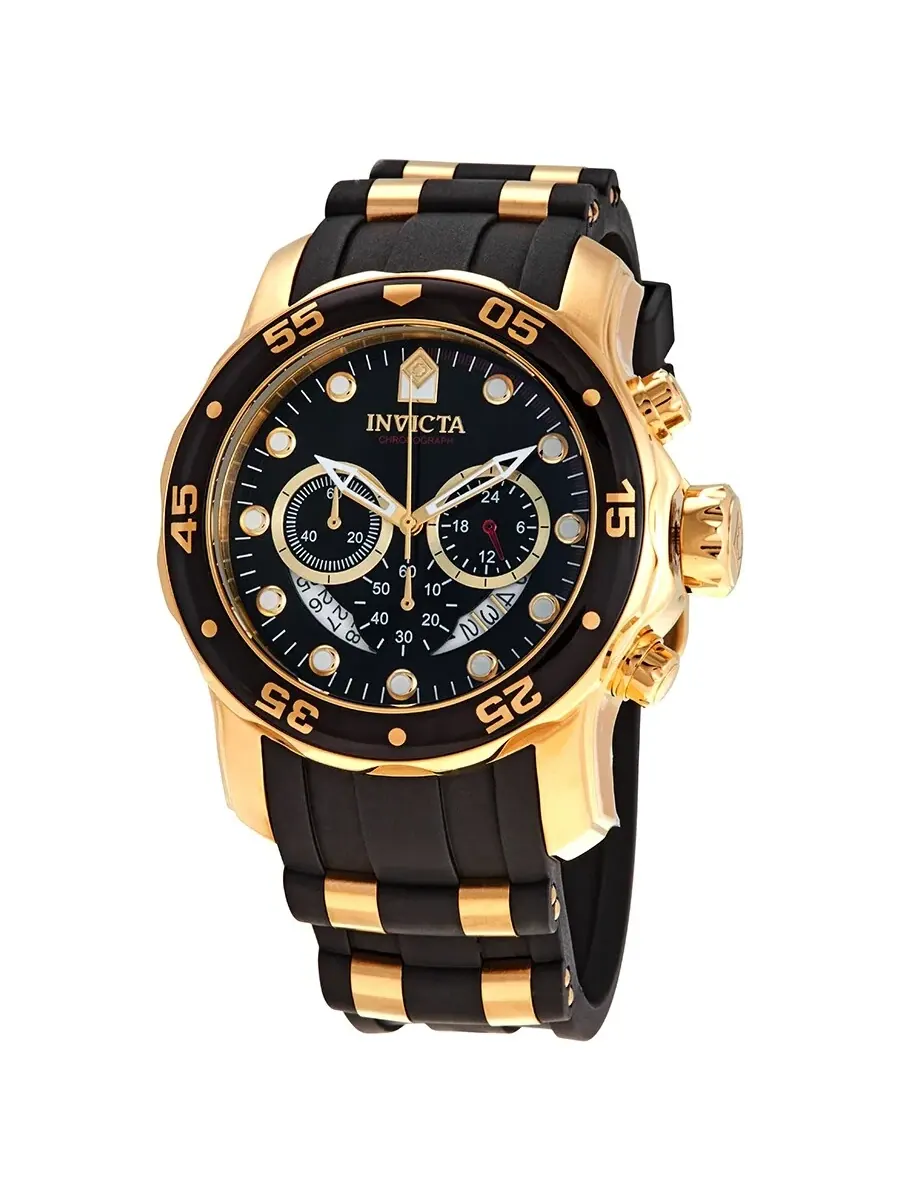 Мужские часы Invicta Pro Diver Chronograph с черным полупрозрачным циферблатом, модель 6981 — изображение 1 из 4