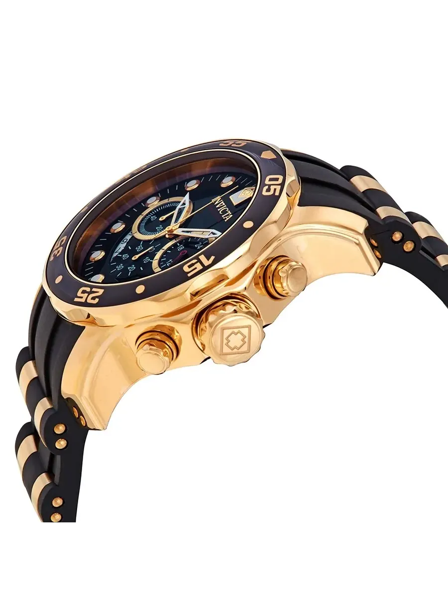 Мужские часы Invicta Pro Diver Chronograph с черным полупрозрачным циферблатом, модель 6981 — изображение 2 из 4
