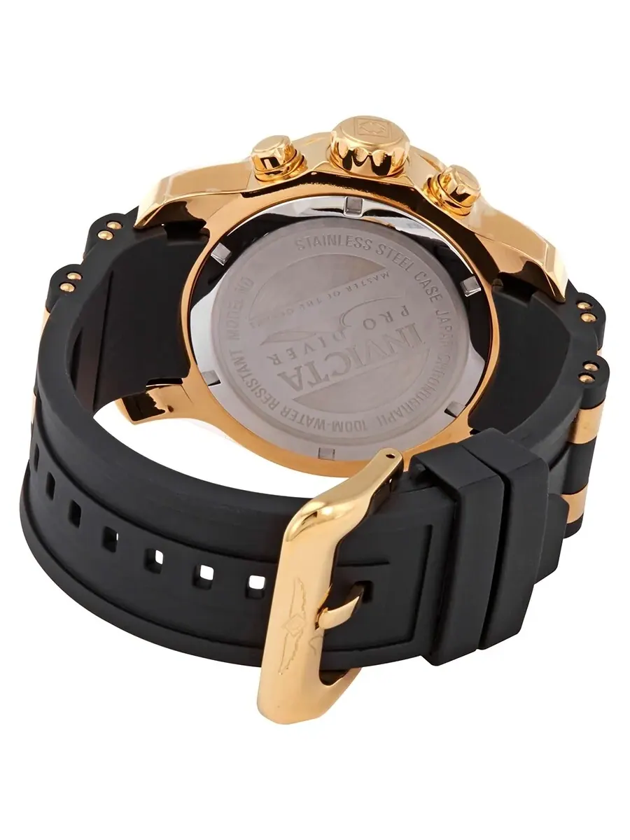 Мужские часы Invicta Pro Diver Chronograph с черным полупрозрачным циферблатом, модель 6981 — изображение 3 из 4