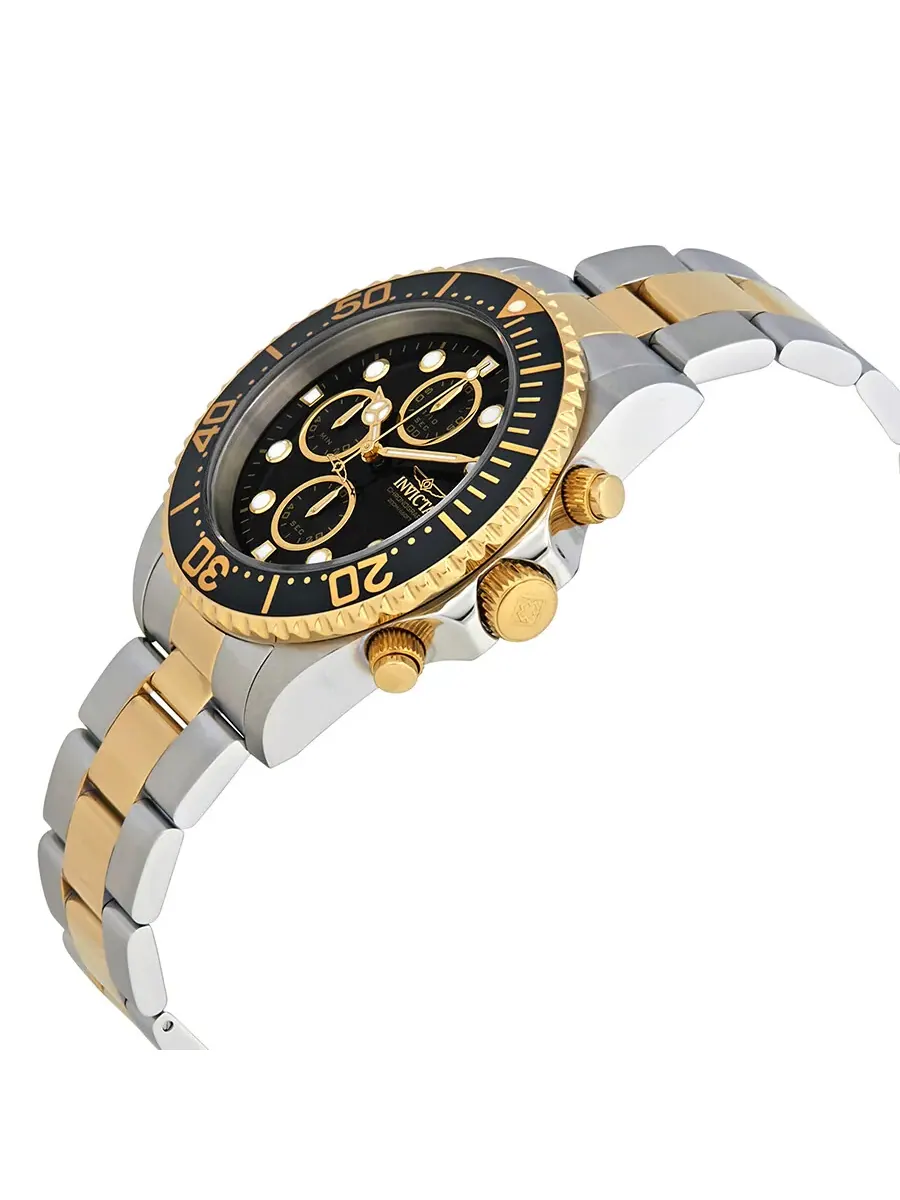 Мужские часы Invicta Pro Diver Chronograph с черным циферблатом 1772 — изображение 2 из 3, оттенок желтый золотистый-черный