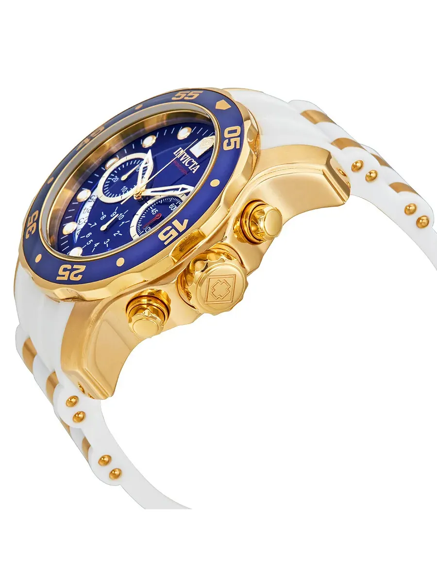 Мужские часы Invicta Pro Diver Chronograph с перламутровым циферблатом, белый полиуретан, модель — изображение 2 из 3
