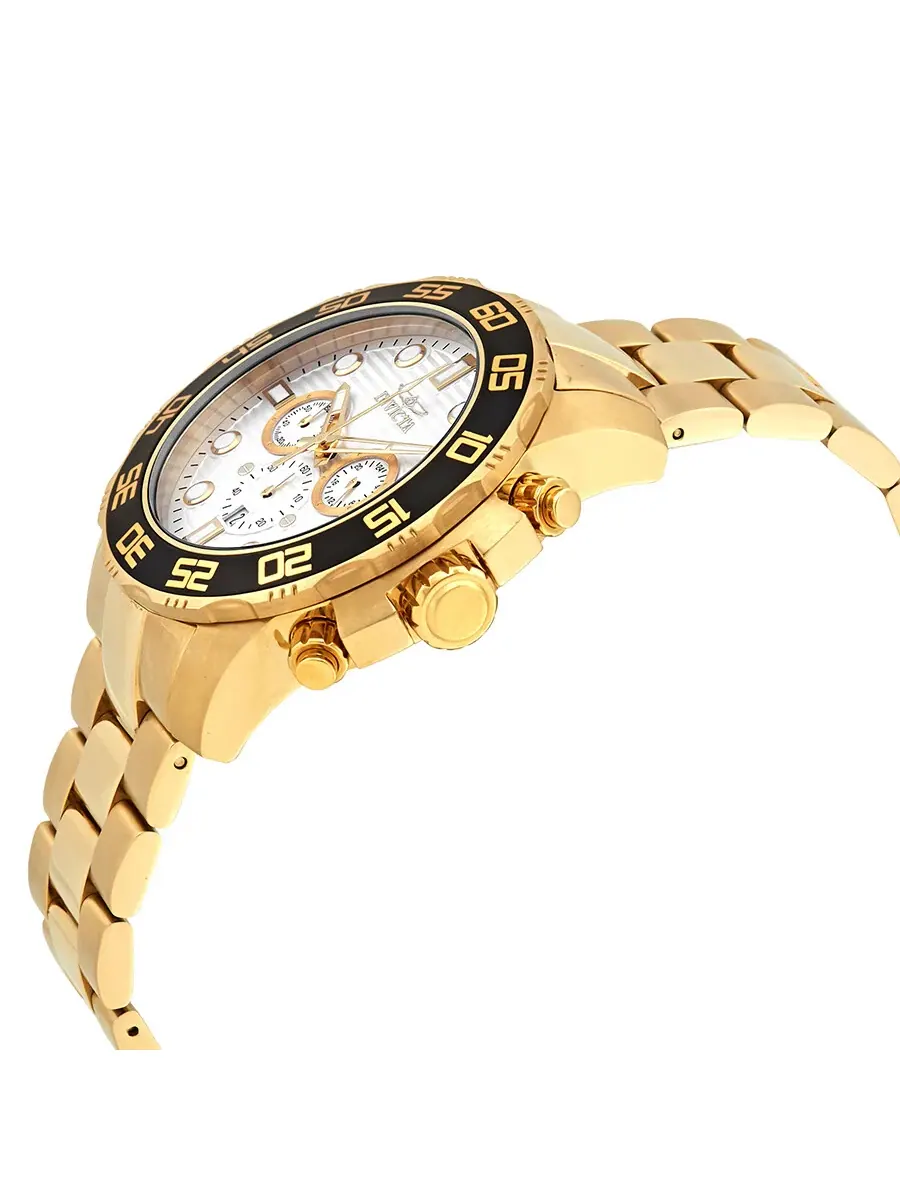 Мужские часы Invicta Pro Diver Chronograph с серебристым циферблатом 22229 — изображение 2 из 3, оттенок желтый золотистый
