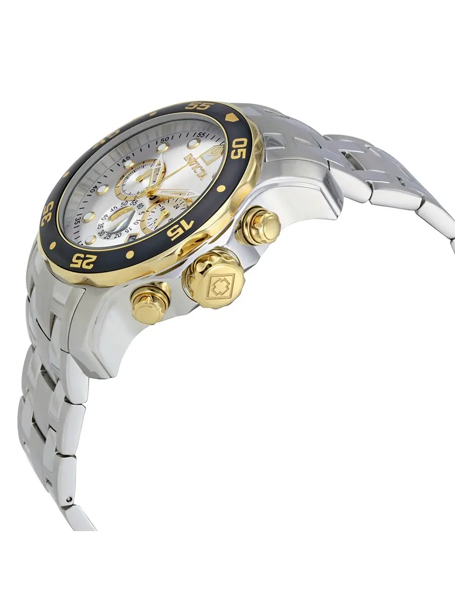 Мужские часы Invicta Pro Diver Chronograph с серебристым циферблатом 80040 — изображение 2 из 3, оттенок черный