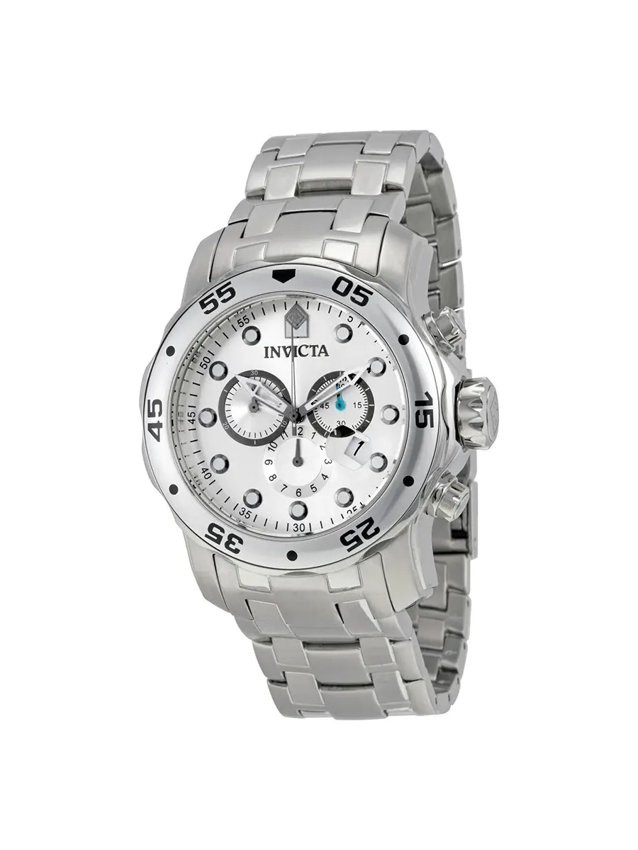 Мужские часы Invicta Pro Diver Chronograph с серебристым циферблатом и корпусом из нержавеющей — изображение 1 из 3