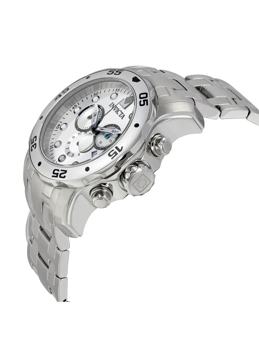 Мужские часы Invicta Pro Diver Chronograph с серебристым циферблатом и корпусом из нержавеющей — изображение 2 из 3