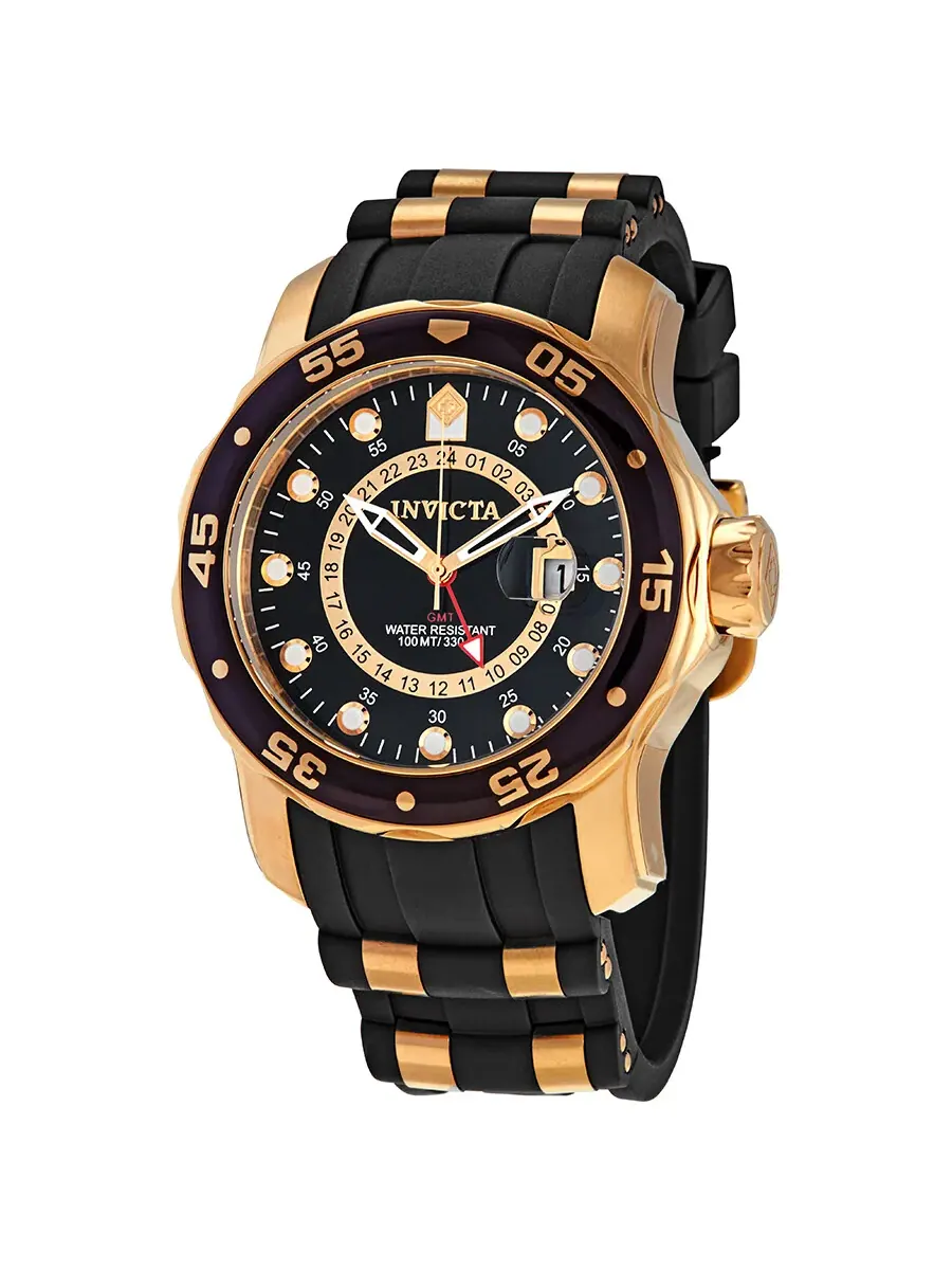 Мужские часы Invicta Pro Diver GMT с черным циферблатом 6991 — изображение 1 из 3, оттенок черный