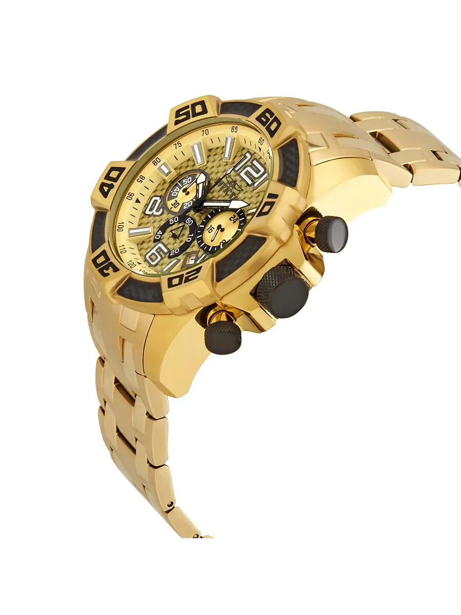 Мужские часы Invicta Pro Diver с хронографом и золотым циферблатом 25854 — изображение 2 из 3, оттенок золотистый