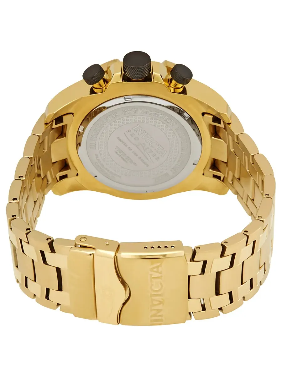 Мужские часы Invicta Pro Diver с хронографом и золотым циферблатом 25854 — изображение 3 из 3, оттенок золотистый