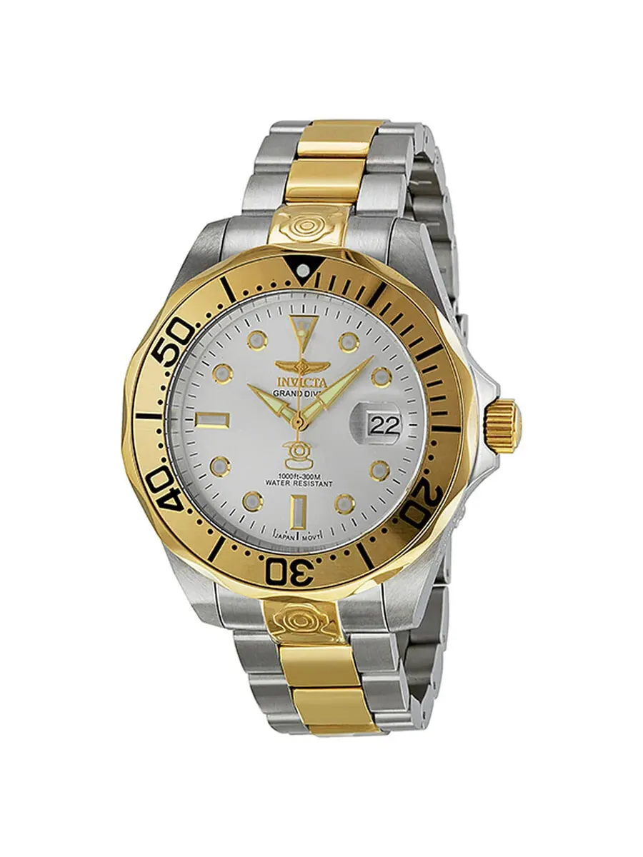 Мужские часы Invicta Pro Diver Grand Diver Automatic с серебристым циферблатом 3050 — изображение 1 из 4, оттенок золотистый
