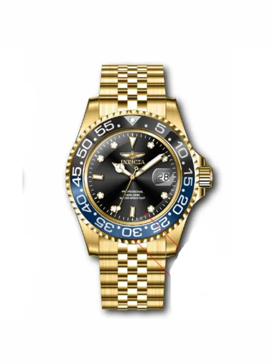 Часы для мужчин Invicta Pro Diver Quartz с черным циферблатом и безелем «Бэтмен» 36043 — изображение 1 из 1