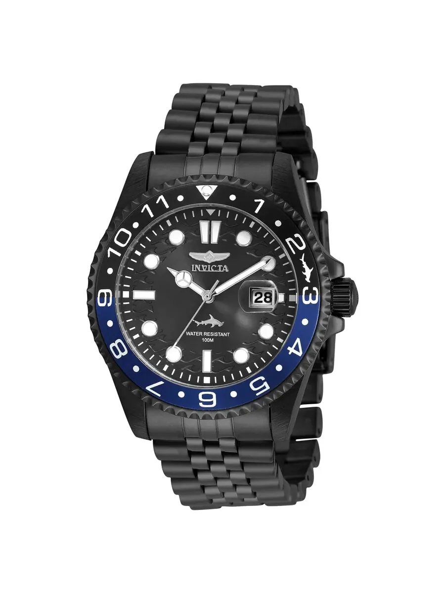 Мужские часы Invicta Pro Diver с кварцевым механизмом, черным циферблатом и безелем, модель 30627 — изображение 1 из 1