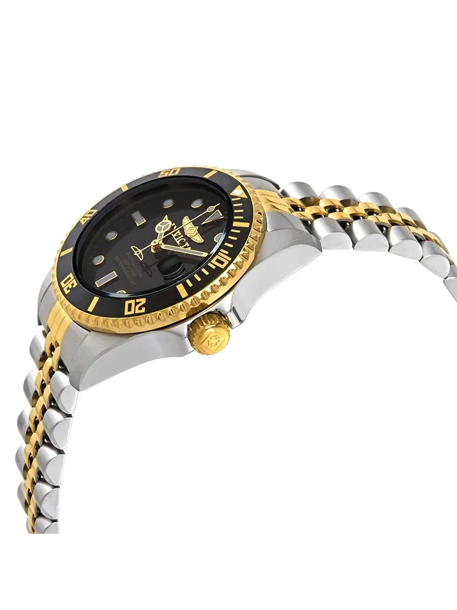 Женские часы Invicta Pro Diver с кварцевым механизмом, черным циферблатом и двухцветным корпусом — изображение 2 из 3