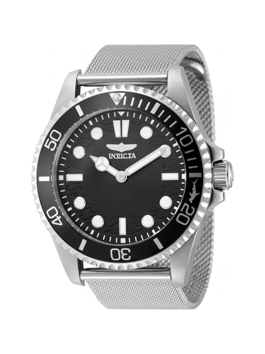 Мужские часы Invicta Pro Diver Quartz с черным циферблатом, модель 49685 — изображение 1 из 1, оттенок серебристый-черный