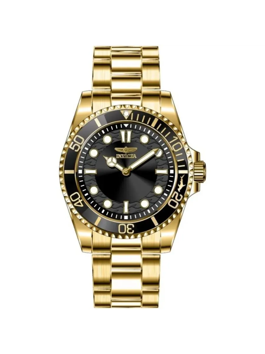Мужские часы Invicta Pro Diver Quartz с черным циферблатом 49701 — изображение 1 из 1, оттенок золотистый черный