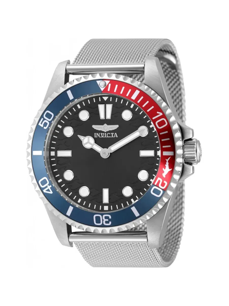 Мужские часы Invicta Pro Diver Quartz с черным циферблатом и безелем Pepsi 49689 — изображение 1 из 1, оттенок красный синий