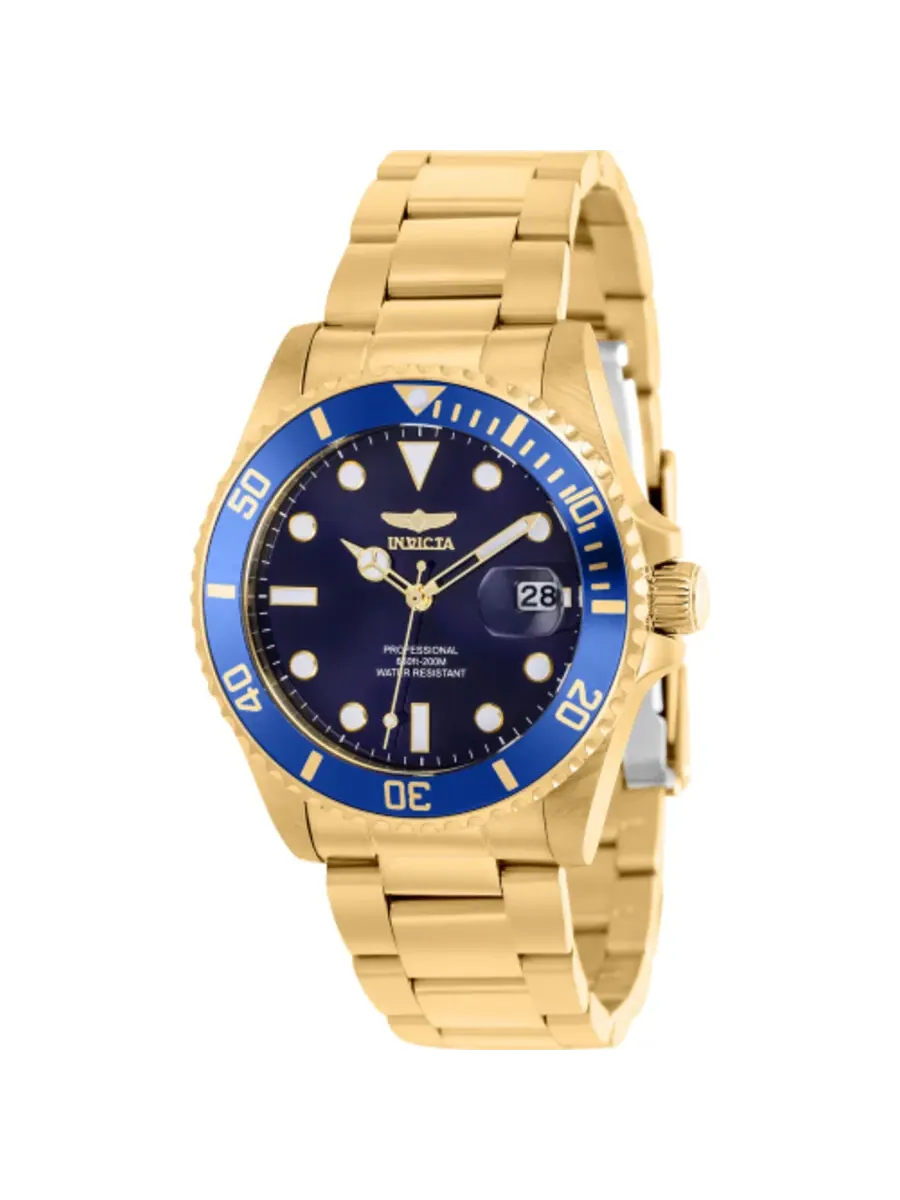 Женские часы Invicta Pro Diver Quartz с синим циферблатом 37153 — изображение 1 из 1, оттенок золотистый синий