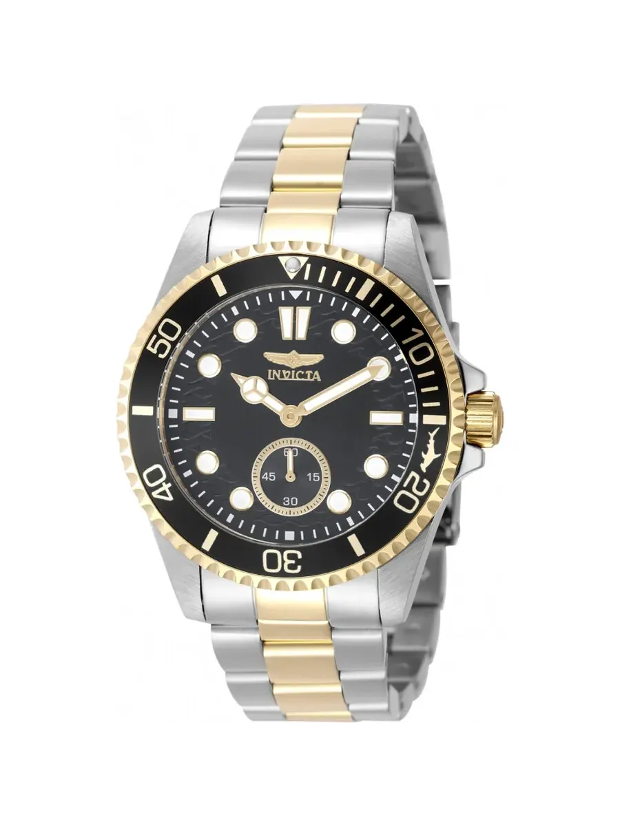 Мужские часы Invicta Pro Diver Quartz с угольно-серым циферблатом 49434 — изображение 1 из 1, оттенок золотистый черный