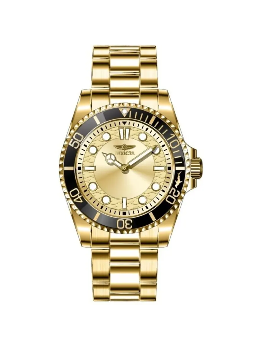 Мужские кварцевые часы Invicta Pro Diver с золотым циферблатом, модель 49700 — изображение 1 из 1, оттенок золотистый черный