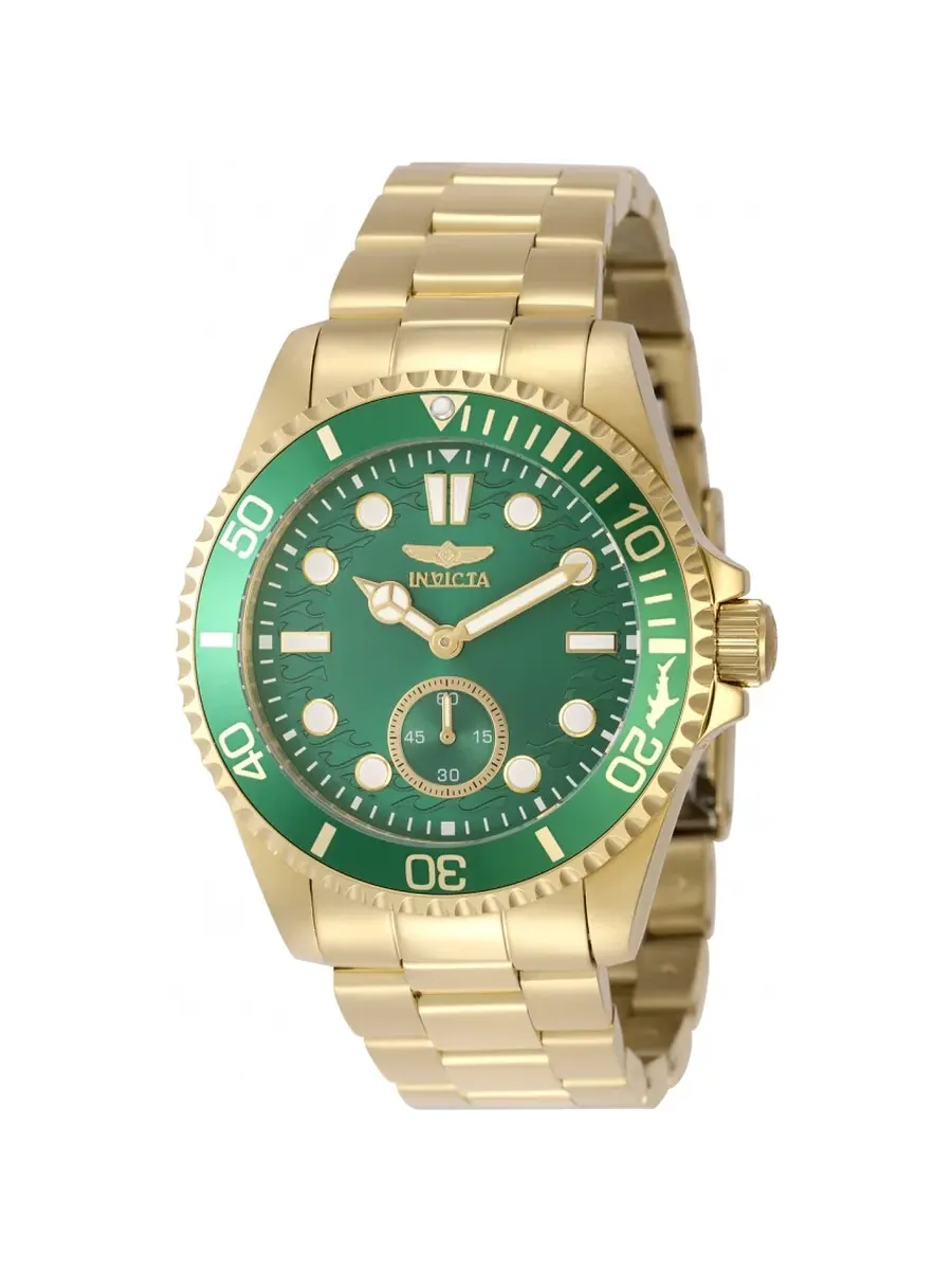 Мужские часы Invicta Pro Diver Quartz с зеленым циферблатом 49430 — изображение 1 из 1, оттенок зеленый золотистый