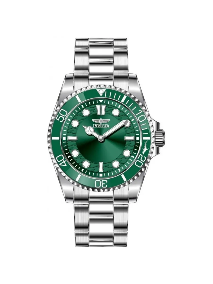 Мужские часы Invicta Pro Diver Quartz с зеленым циферблатом 49695 — изображение 1 из 1, оттенок серебристый-зеленый