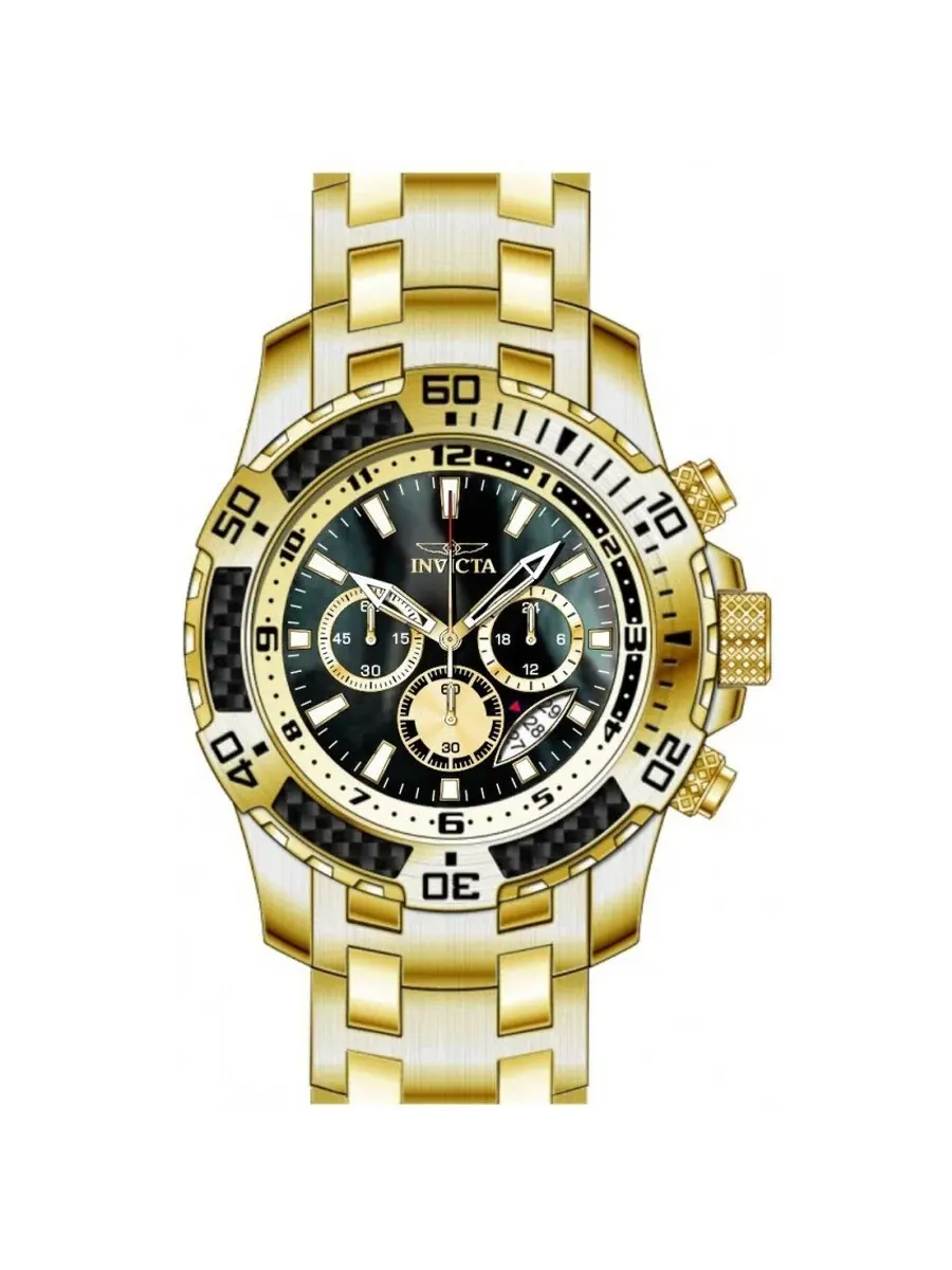 Мужские кварцевые часы Invicta Pro Diver SCUBA Chronograph GMT с черным циферблатом, артикул 49854 — изображение 1 из 1