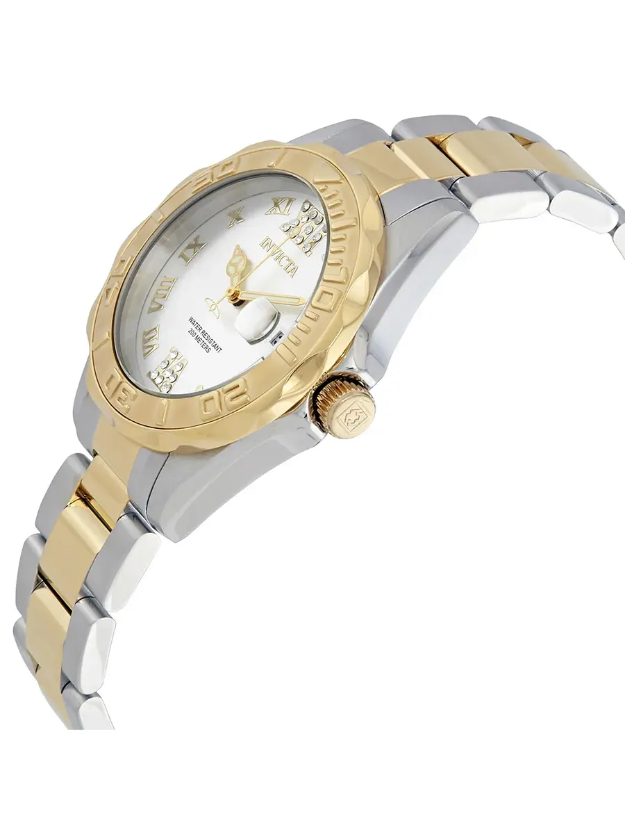Женские часы Invicta Pro Diver с серебристым циферблатом 12852 — изображение 2 из 3, оттенок желтый золотистый