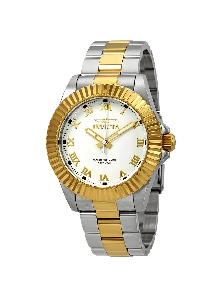 Мужские часы Invicta Pro Diver с белым циферблатом и двухцветной отделкой, модель 16740 — изображение 1 из 3