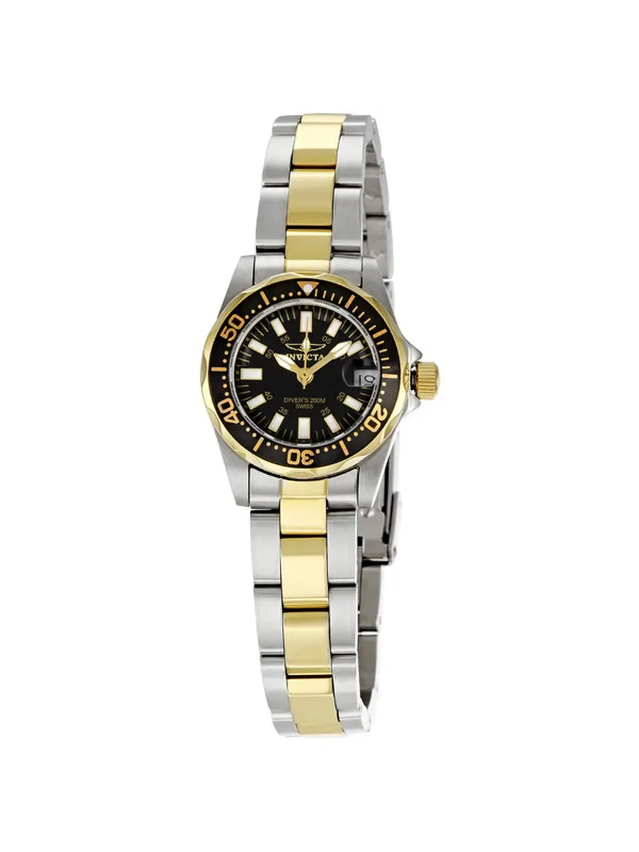 Женские кварцевые часы Invicta Signature Lady с черным циферблатом и двухцветной отделкой, модель — изображение 1 из 4