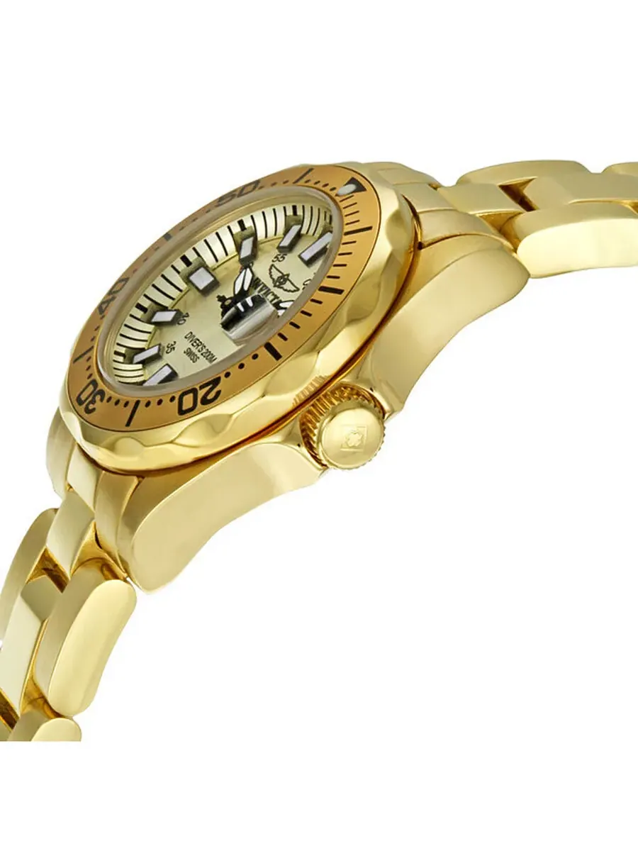 Женские часы Invicta Sapphire Diver с шампаневым циферблатом и золотым корпусом 7065 — изображение 2 из 4, оттенок золотистый