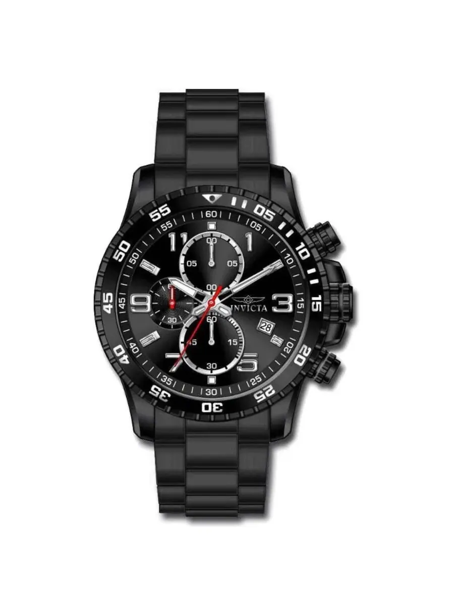 Мужские часы Invicta Specialty Chronograph с кварцевым механизмом и черным циферблатом, модель 36985 — изображение 2 из 2