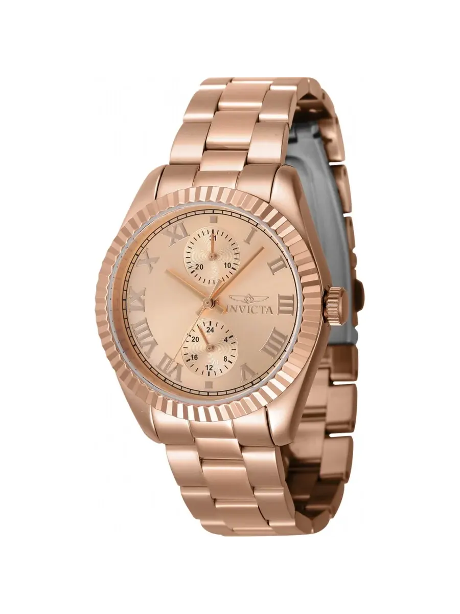Женские часы Invicta Specialty Date GMT Quartz с циферблатом из розового золота, модель 47447 — изображение 1 из 1