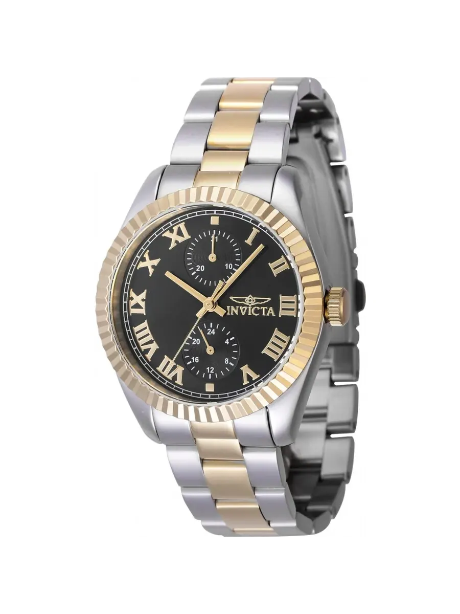 Женские часы Invicta Specialty GMT Quartz с черным циферблатом 47439 — изображение 1 из 1, оттенок золотистый