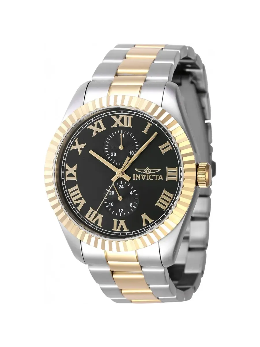 Мужские часы Invicta Specialty GMT Quartz с черным циферблатом 47425 — изображение 1 из 1, оттенок золотистый