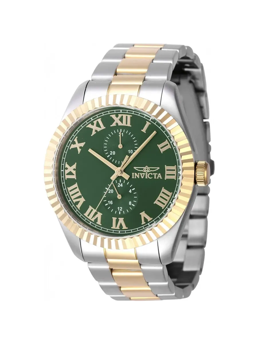Мужские часы Invicta Specialty GMT Quartz с зеленым циферблатом 47427 — изображение 1 из 1, оттенок золотистый