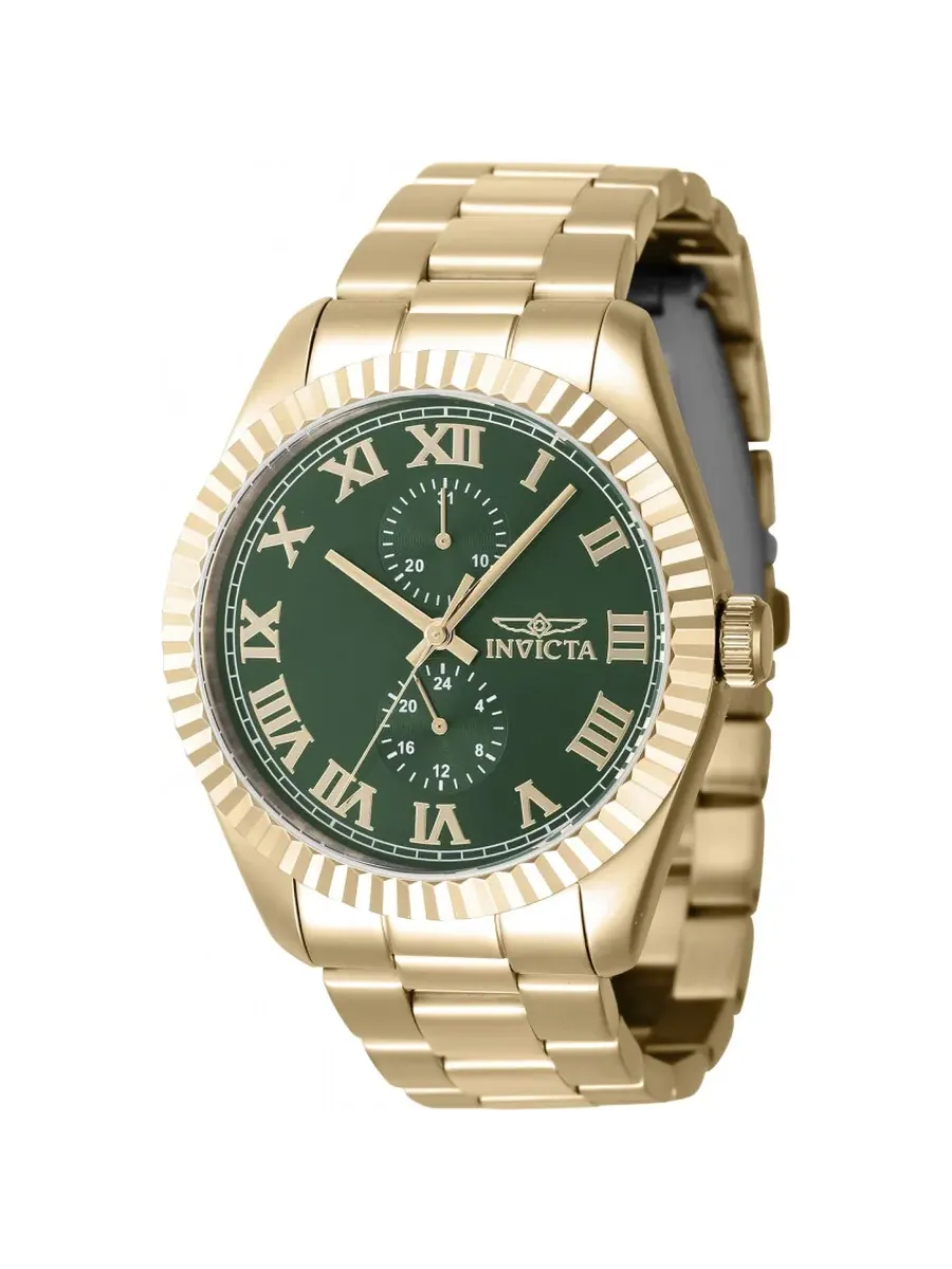 Мужские часы Invicta Specialty GMT Quartz с зеленым циферблатом 47430 — изображение 1 из 1, оттенок золотистый