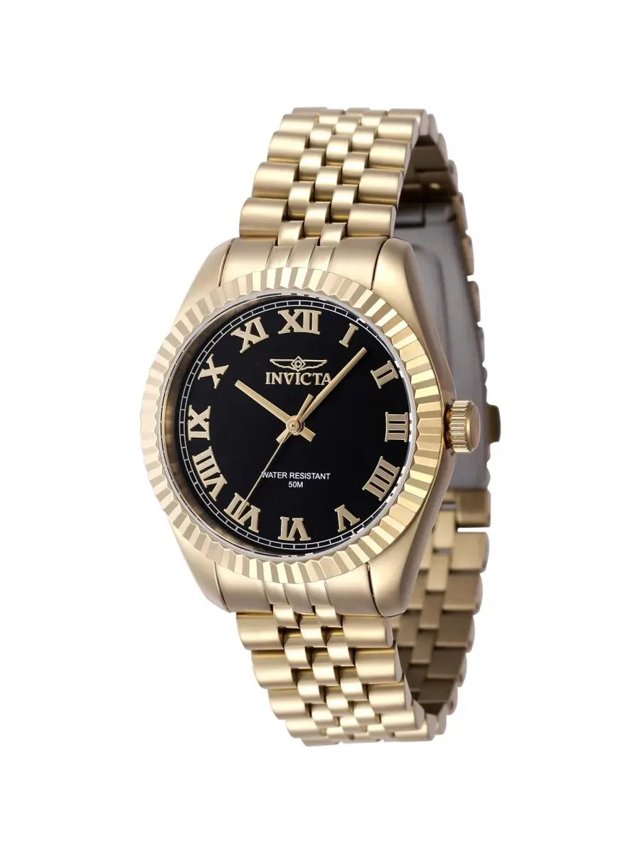 Женские кварцевые часы Invicta Specialty с черным циферблатом, модель 47417 — изображение 1 из 1, оттенок золотистый