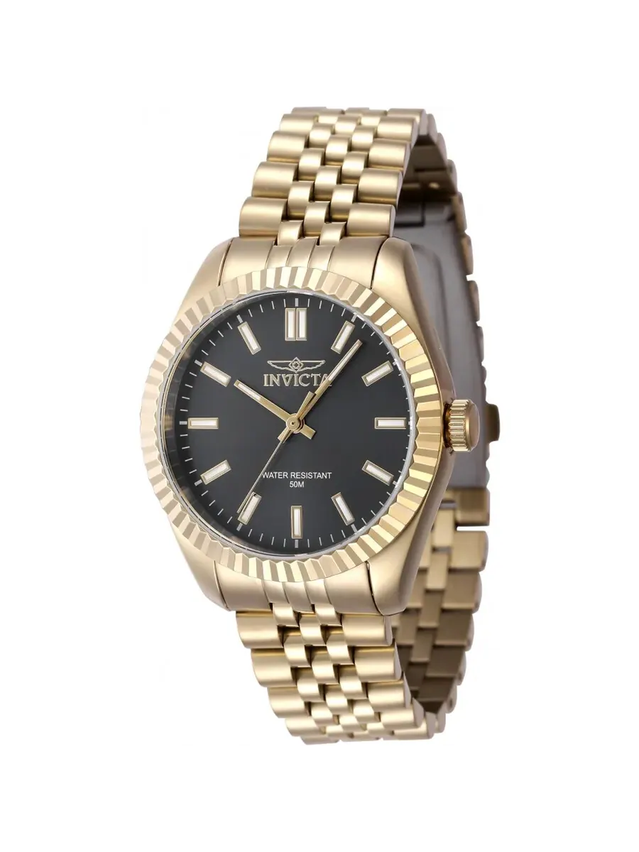 Женские кварцевые часы Invicta Specialty с черным циферблатом, модель 47504 — изображение 1 из 1, оттенок золотистый