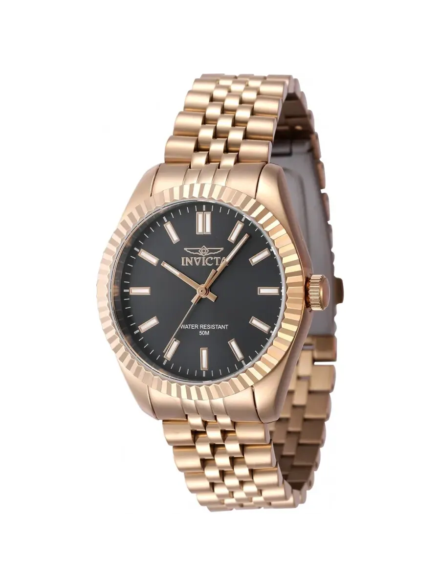 Женские часы Invicta Specialty Quartz с черным циферблатом 47508 — изображение 1 из 1, оттенок розовый золотистый