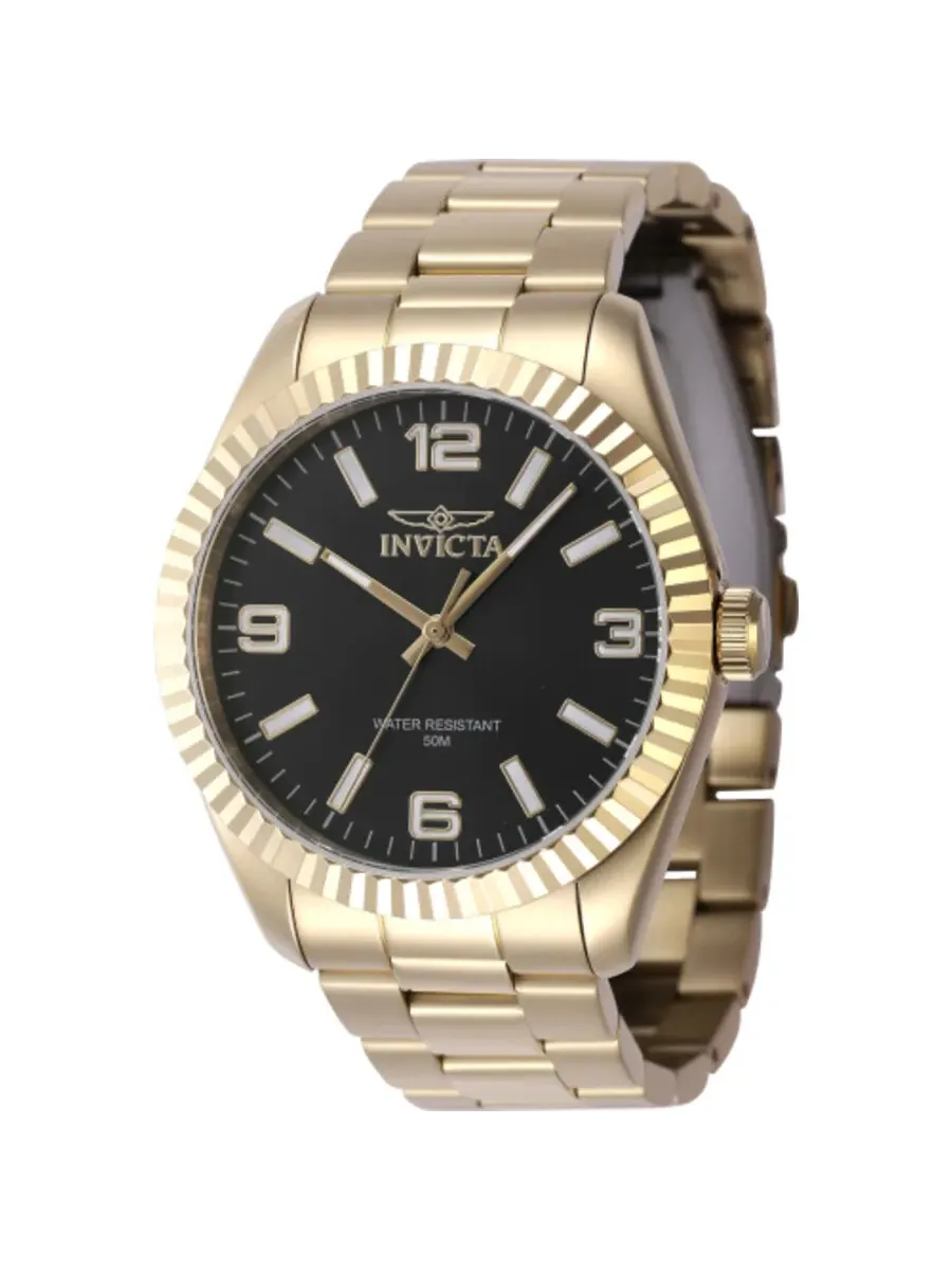 Мужские часы Invicta Specialty Quartz с черным циферблатом 47458 — изображение 1 из 1, оттенок золотистый