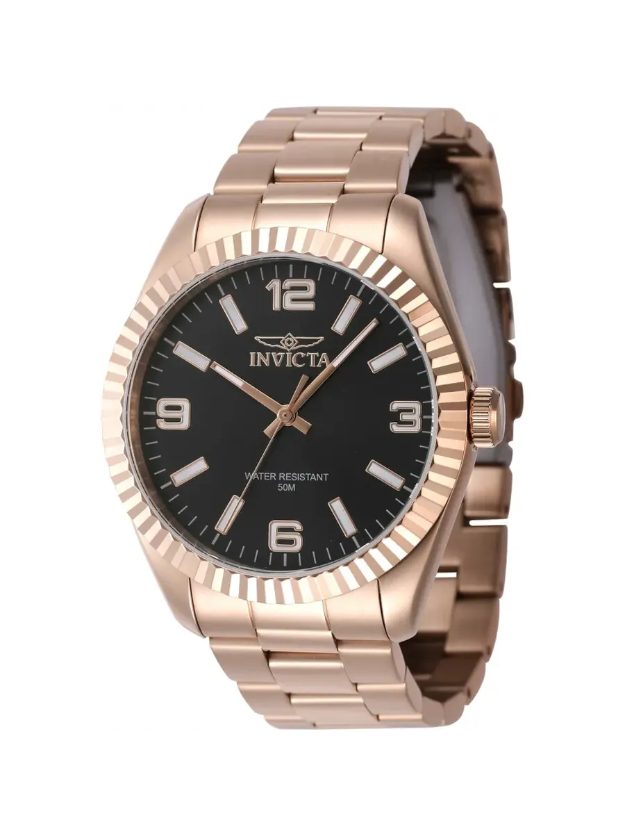 Мужские часы Invicta Specialty Quartz с черным циферблатом 47461 — изображение 1 из 1, оттенок розовый золотистый