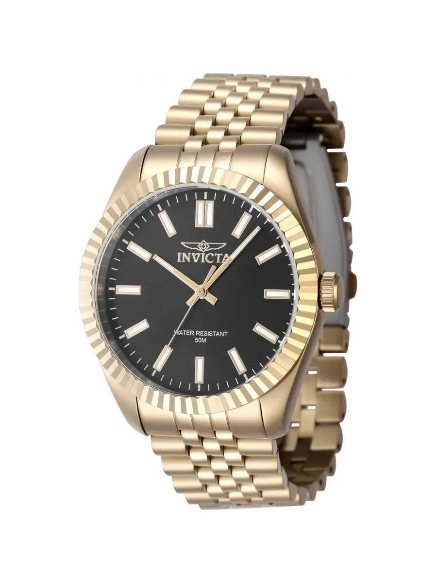 Мужские часы Invicta Specialty Quartz с черным циферблатом 47488 — изображение 1 из 1, оттенок золотистый