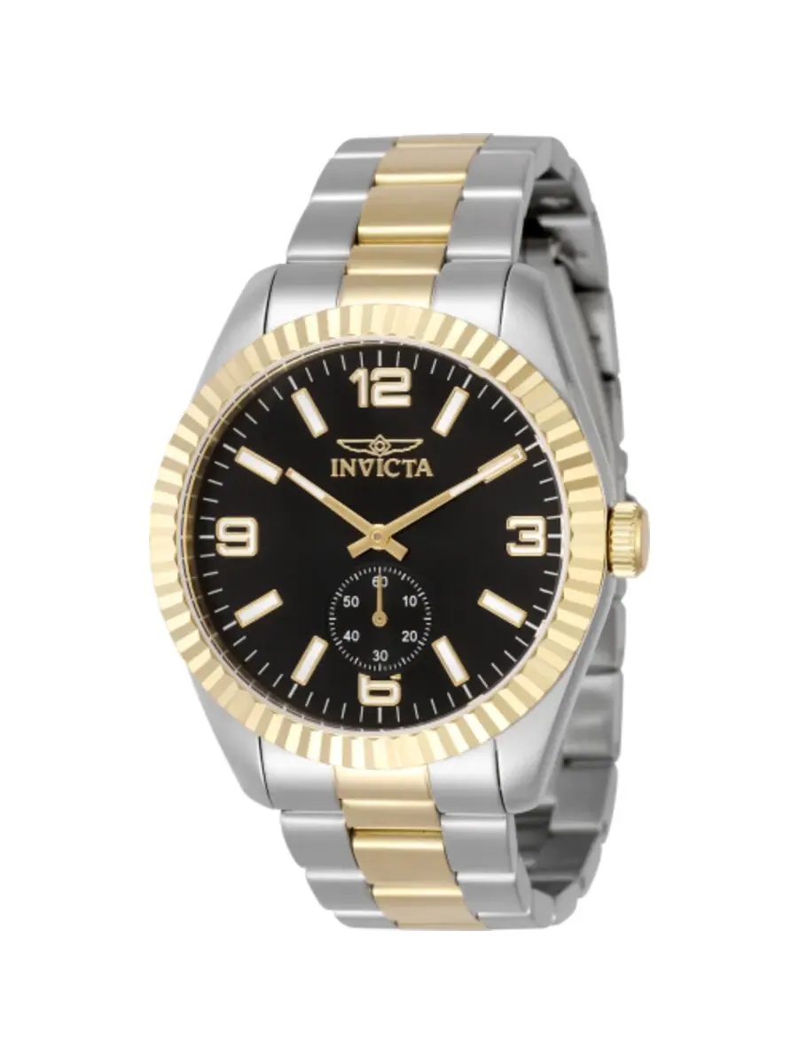 Мужские часы Invicta Specialty Quartz с черным циферблатом 49384 — изображение 1 из 1, оттенок золотистый