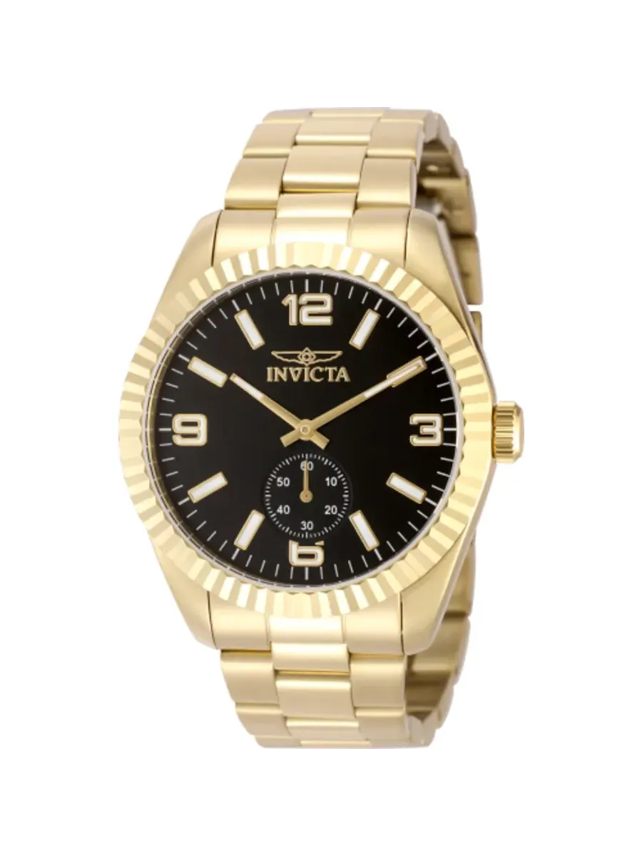 Мужские часы Invicta Specialty Quartz с черным циферблатом 49389 — изображение 1 из 1, оттенок золотистый