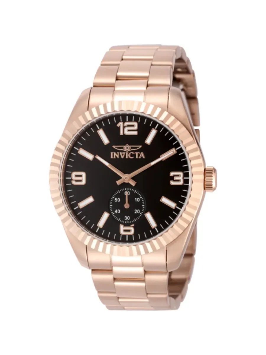 Мужские кварцевые часы Invicta Specialty с черным циферблатом, артикул 49392 — изображение 1 из 1, оттенок розовый золотистый