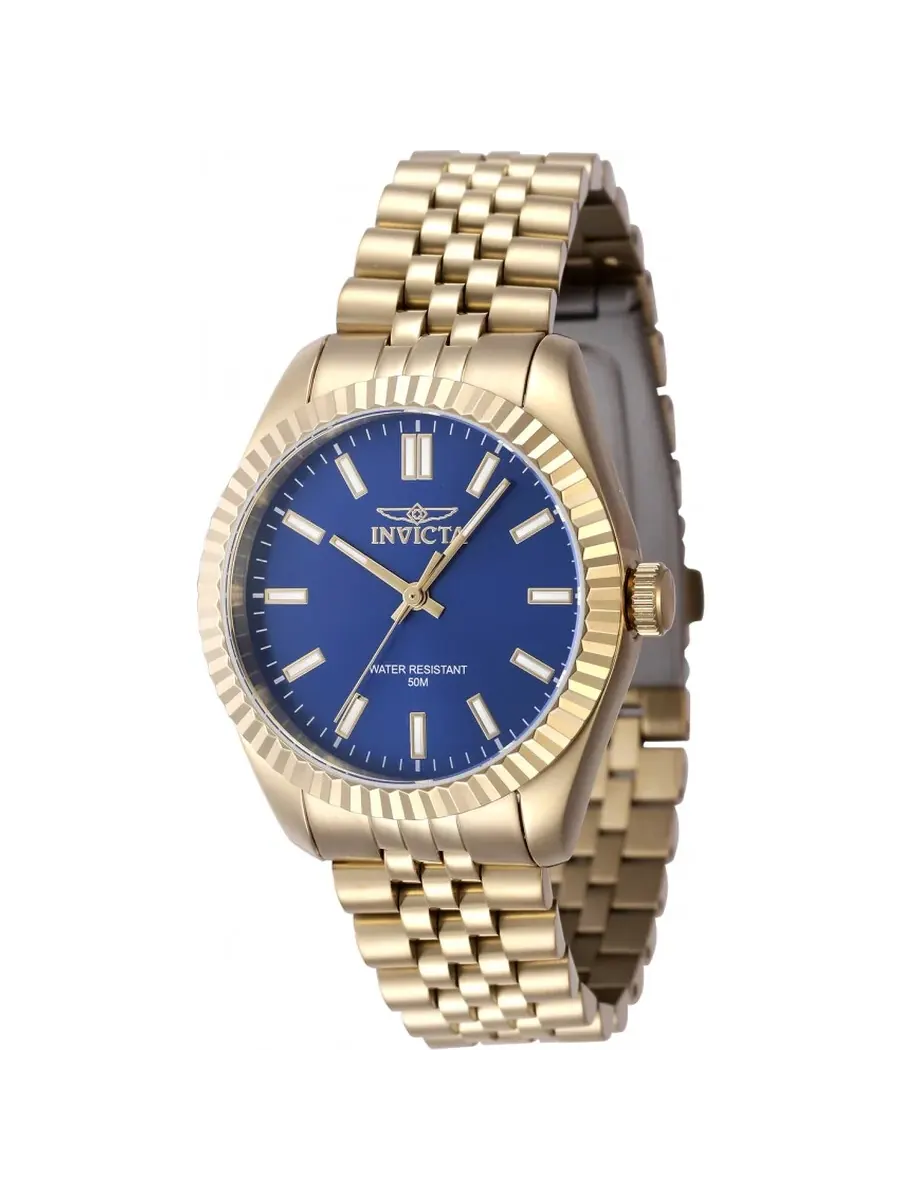 Женские часы Invicta Specialty Quartz с синим циферблатом 47506 — изображение 1 из 1, оттенок золотистый