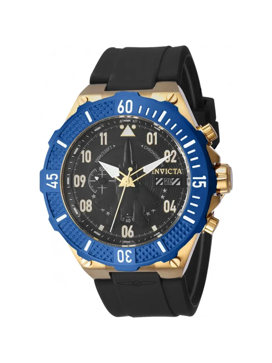 Мужские часы Invicta Aviator Chronograph Quartz с черным циферблатом 39892 — изображение 1 из 1, оттенок белый синий
