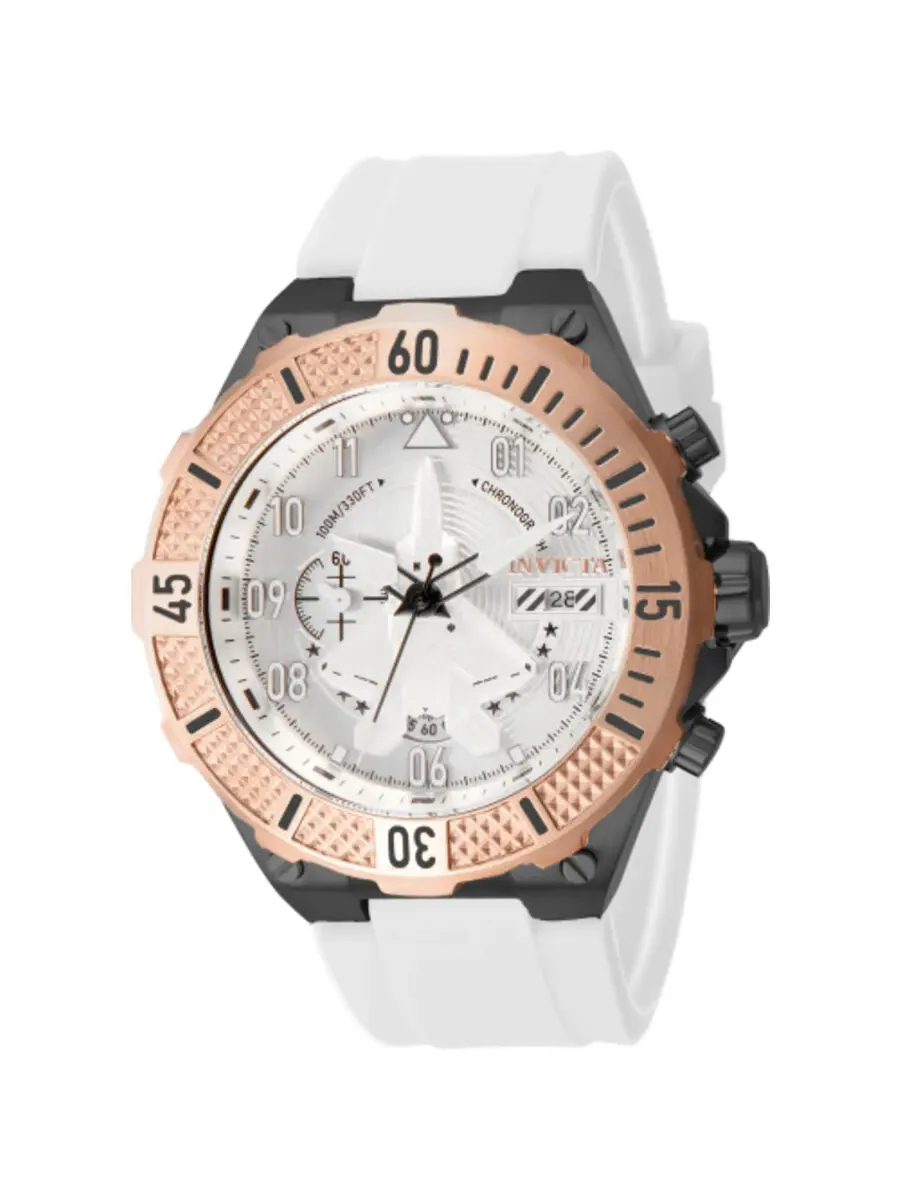 Мужские часы Invicta Aviator Chronograph Quartz с белым циферблатом 39894 — изображение 1 из 1