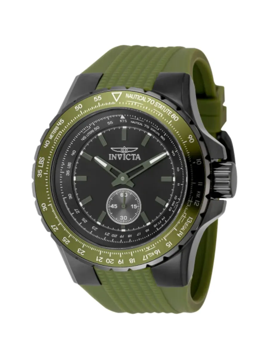Мужские часы Invicta Aviator Quartz с черным циферблатом 49311 — изображение 1 из 1, оттенок зеленый