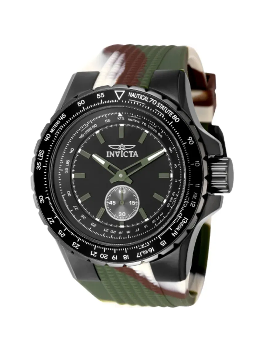 Мужские часы Invicta Aviator Quartz с черным циферблатом 49320 — изображение 1 из 1, оттенок черный